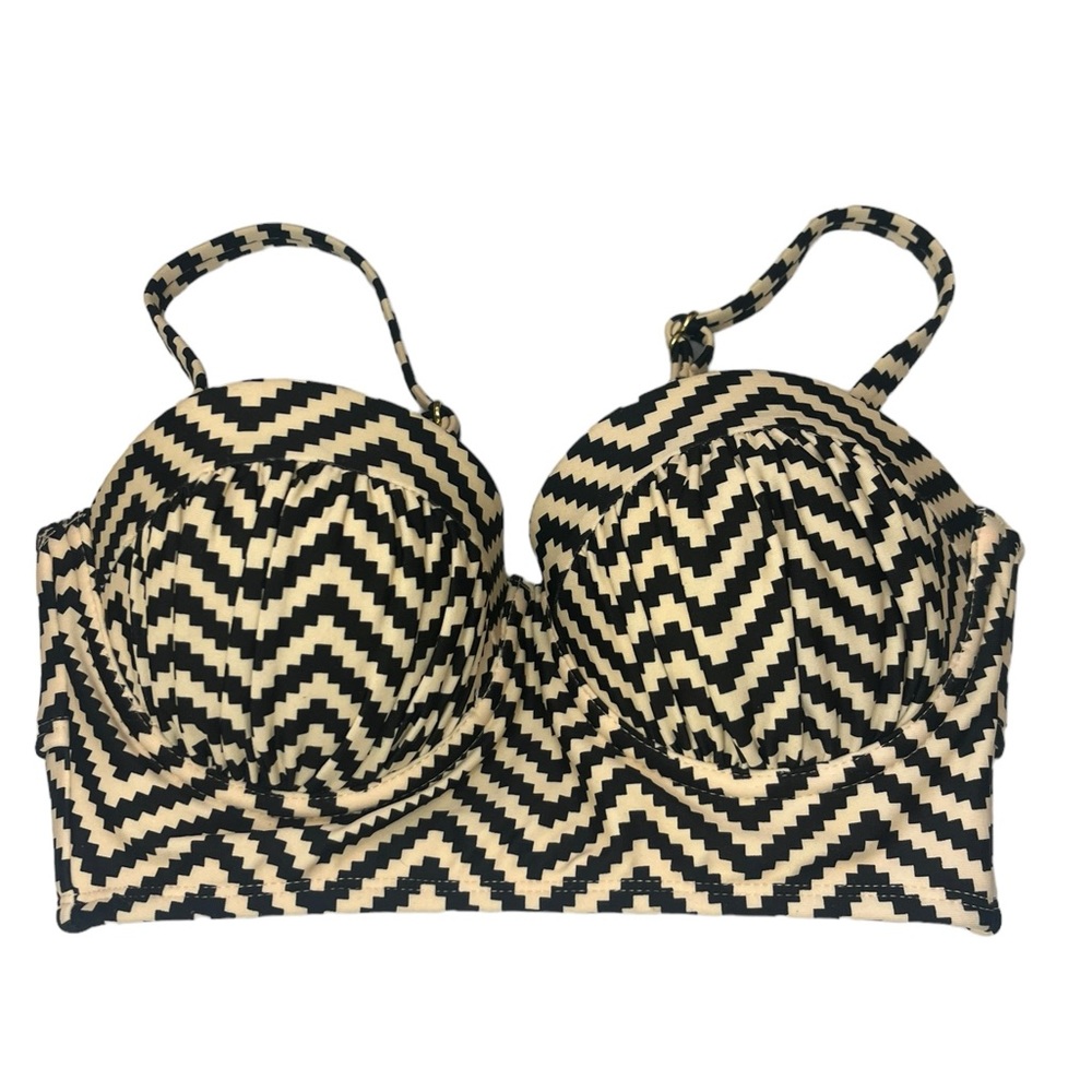 Xhilaration Cream and Black Bikini Top Size XS
